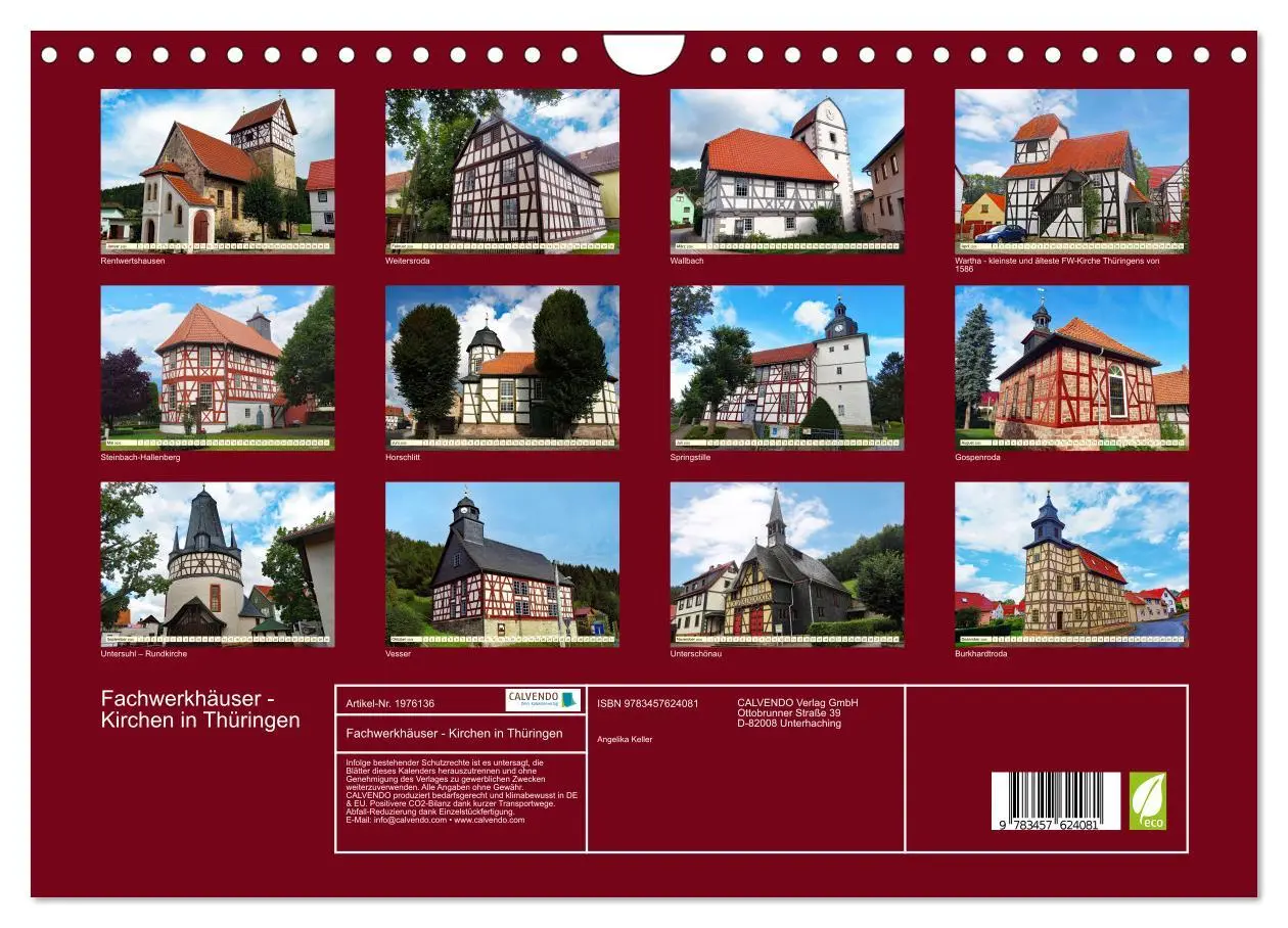 Bild: 9783457624081 | Fachwerkhäuser - Kirchen in Thüringen (Wandkalender 2026 DIN A4...