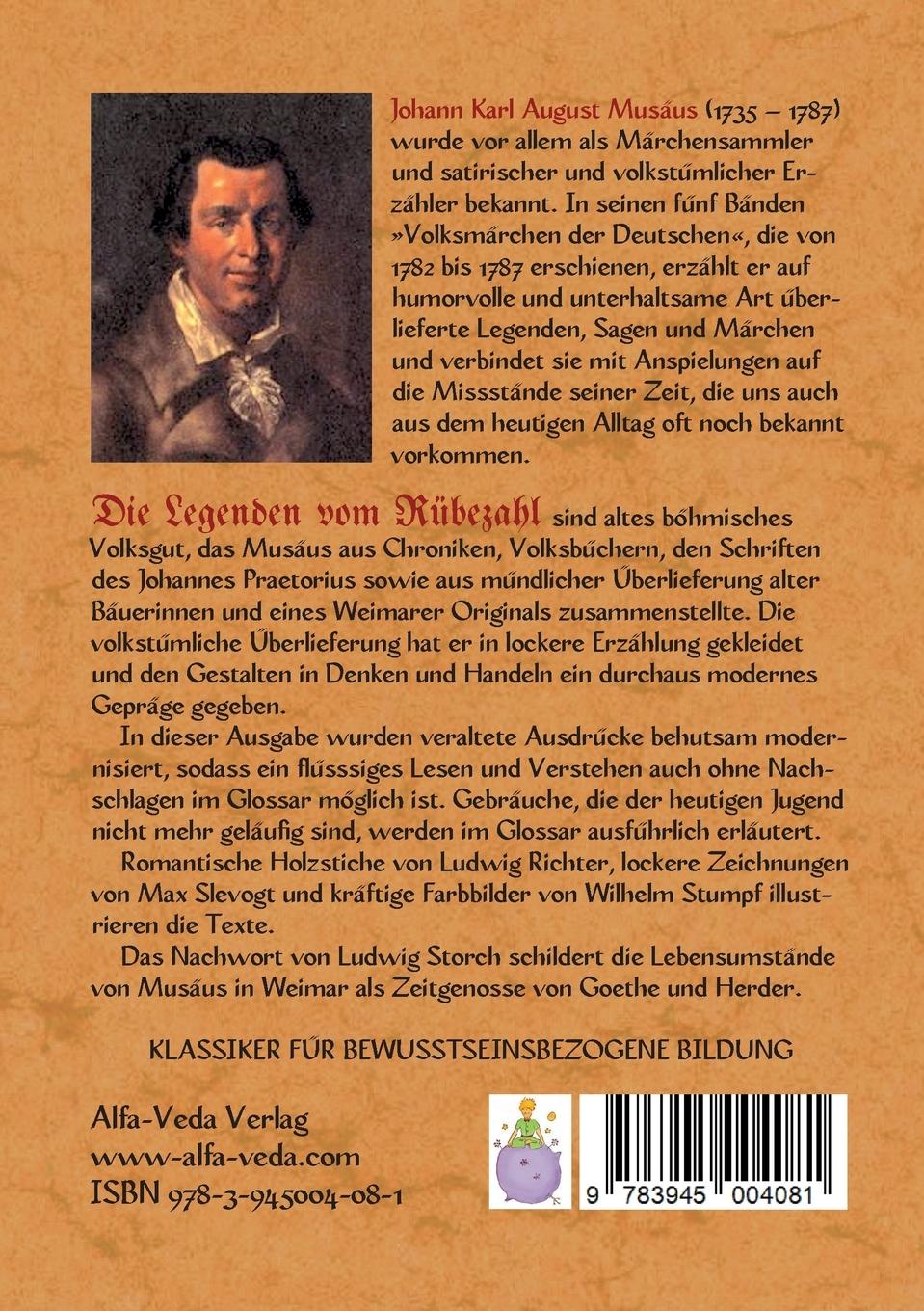 Rückseite: 9783945004081 | Legenden vom Rübezahl | Johann Karl August Musäus | Taschenbuch | 2022