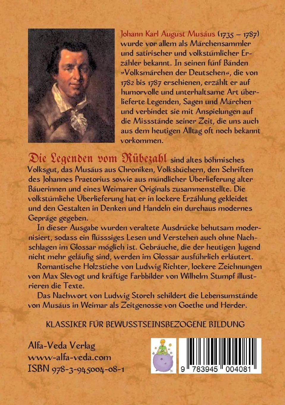 Rückseite: 9783945004081 | Legenden vom Rübezahl | Johann Karl August Musäus | Taschenbuch | 2022