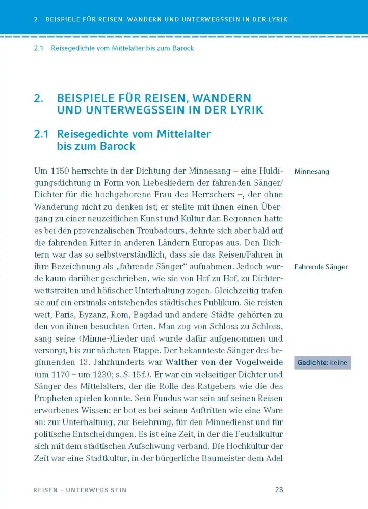 Bild: 9783129304181 | Reisen - unterwegs sein. Lyrik vom Barock bis zur Gegenwart | Buch