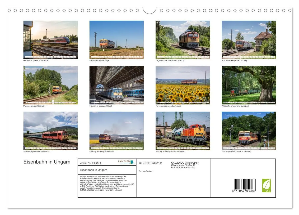 Bild: 9783457854181 | Eisenbahn in Ungarn (Wandkalender 2026 DIN A3 quer), CALVENDO...