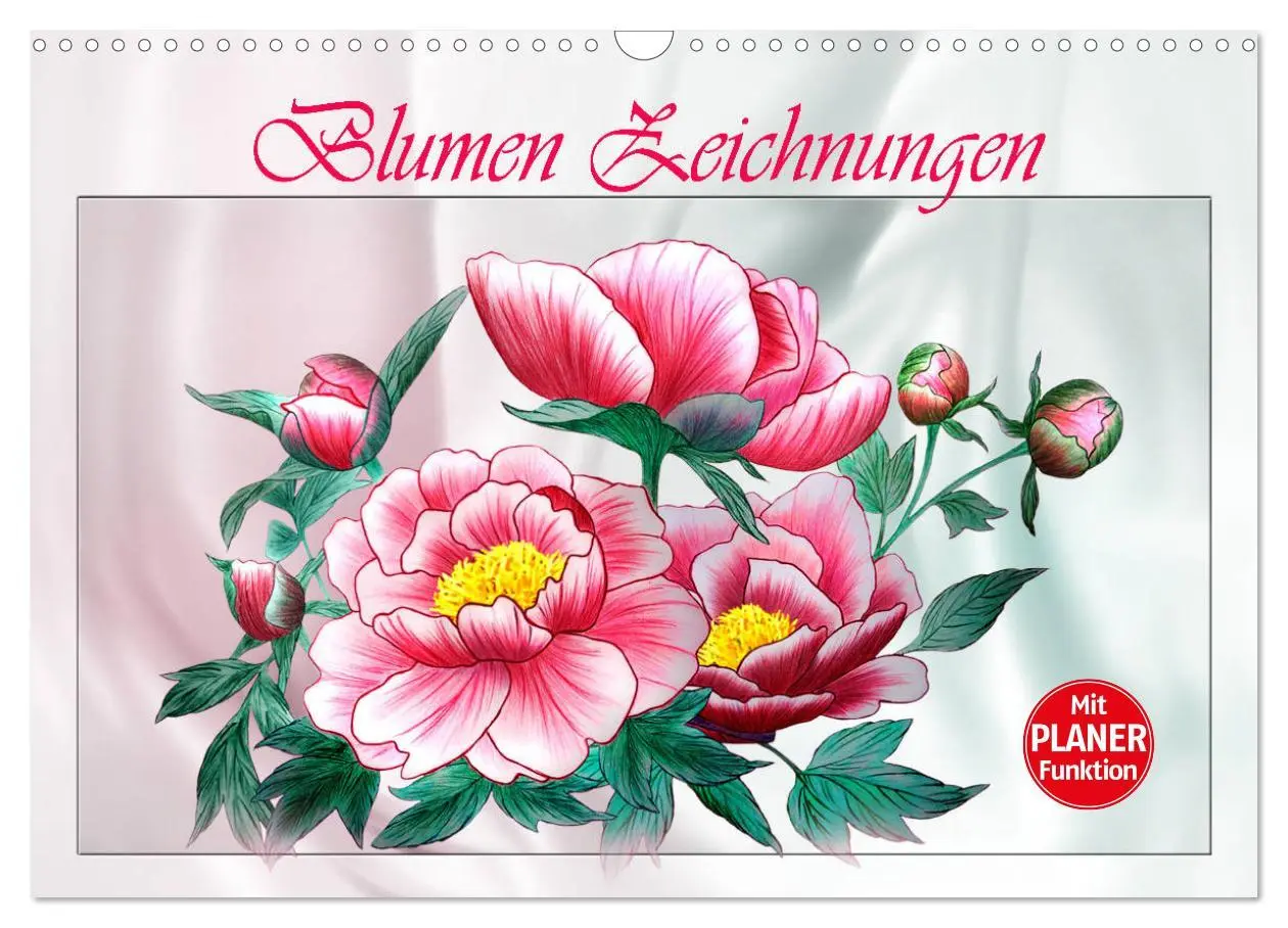 Cover: 9783516014181 | Blumen-Zeichnungen (Wandkalender 2026 DIN A3 quer), CALVENDO...