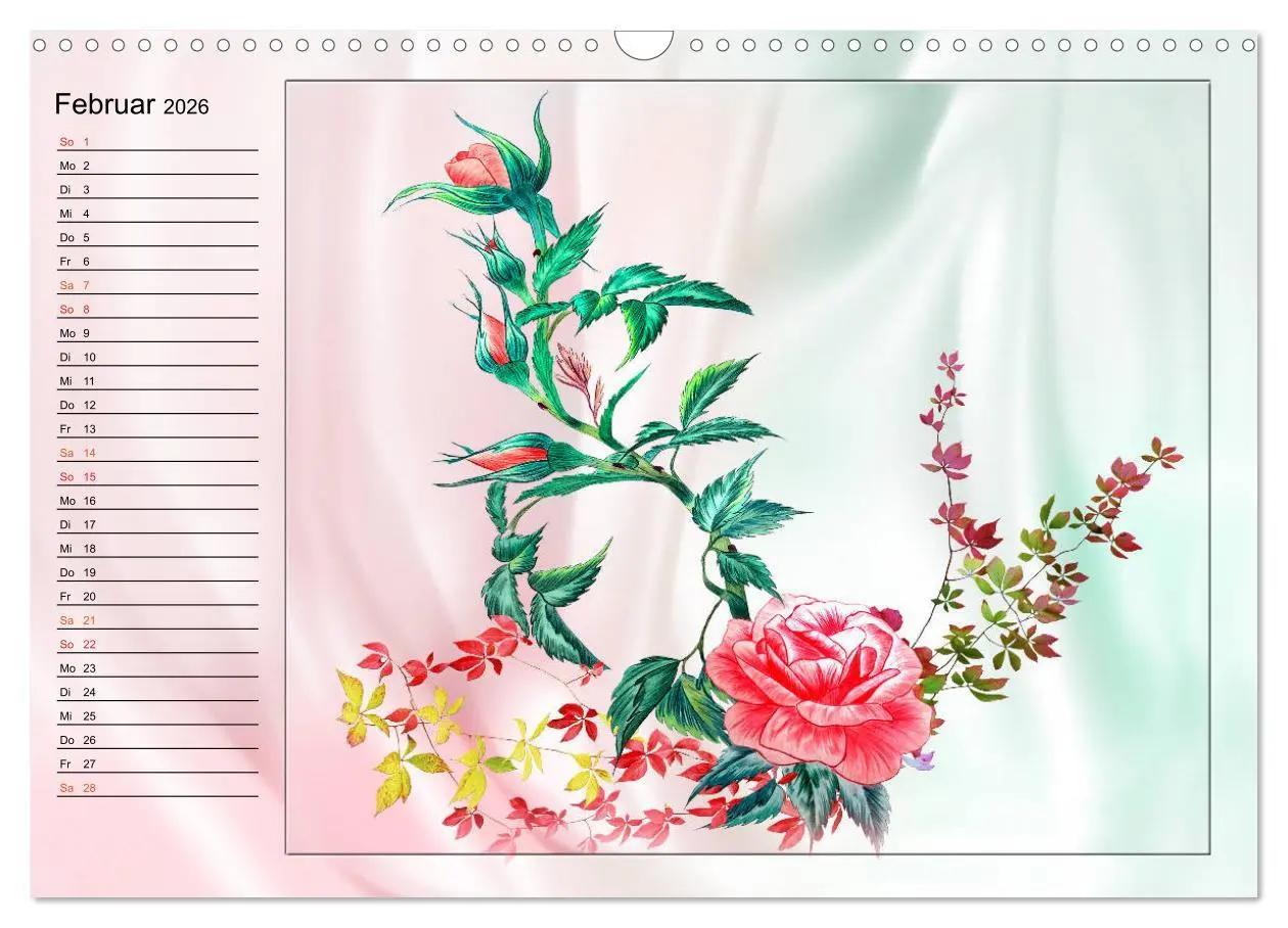 Bild: 9783516014181 | Blumen-Zeichnungen (Wandkalender 2026 DIN A3 quer), CALVENDO...