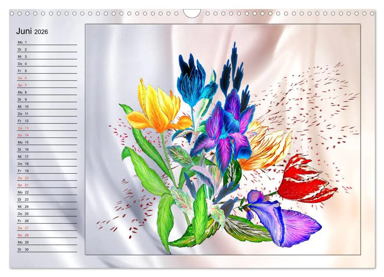 Bild: 9783516014181 | Blumen-Zeichnungen (Wandkalender 2026 DIN A3 quer), CALVENDO...