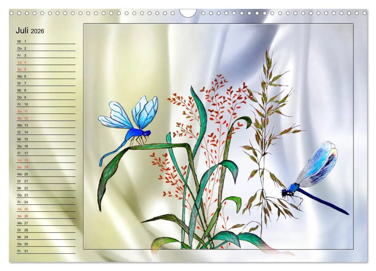 Bild: 9783516014181 | Blumen-Zeichnungen (Wandkalender 2026 DIN A3 quer), CALVENDO...