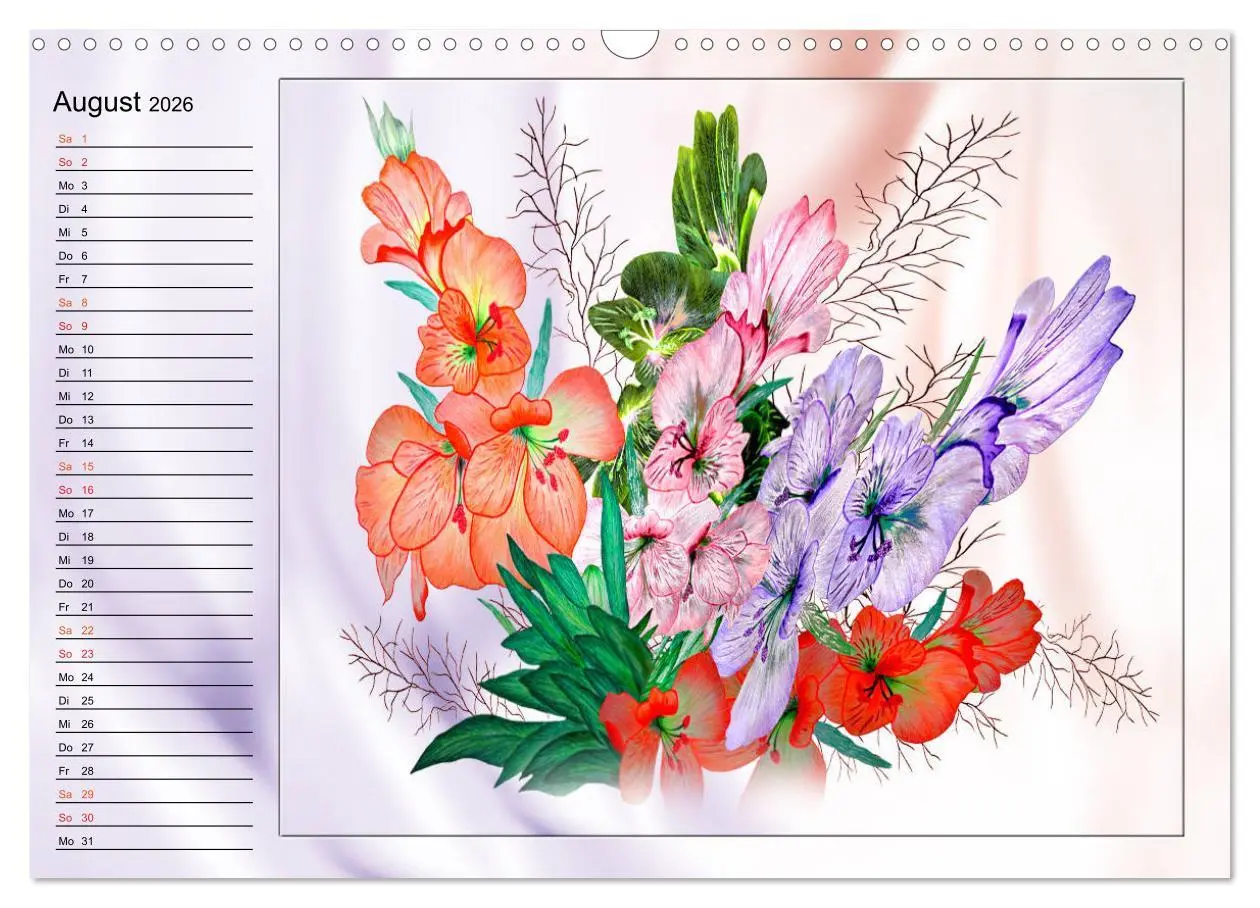 Bild: 9783516014181 | Blumen-Zeichnungen (Wandkalender 2026 DIN A3 quer), CALVENDO...
