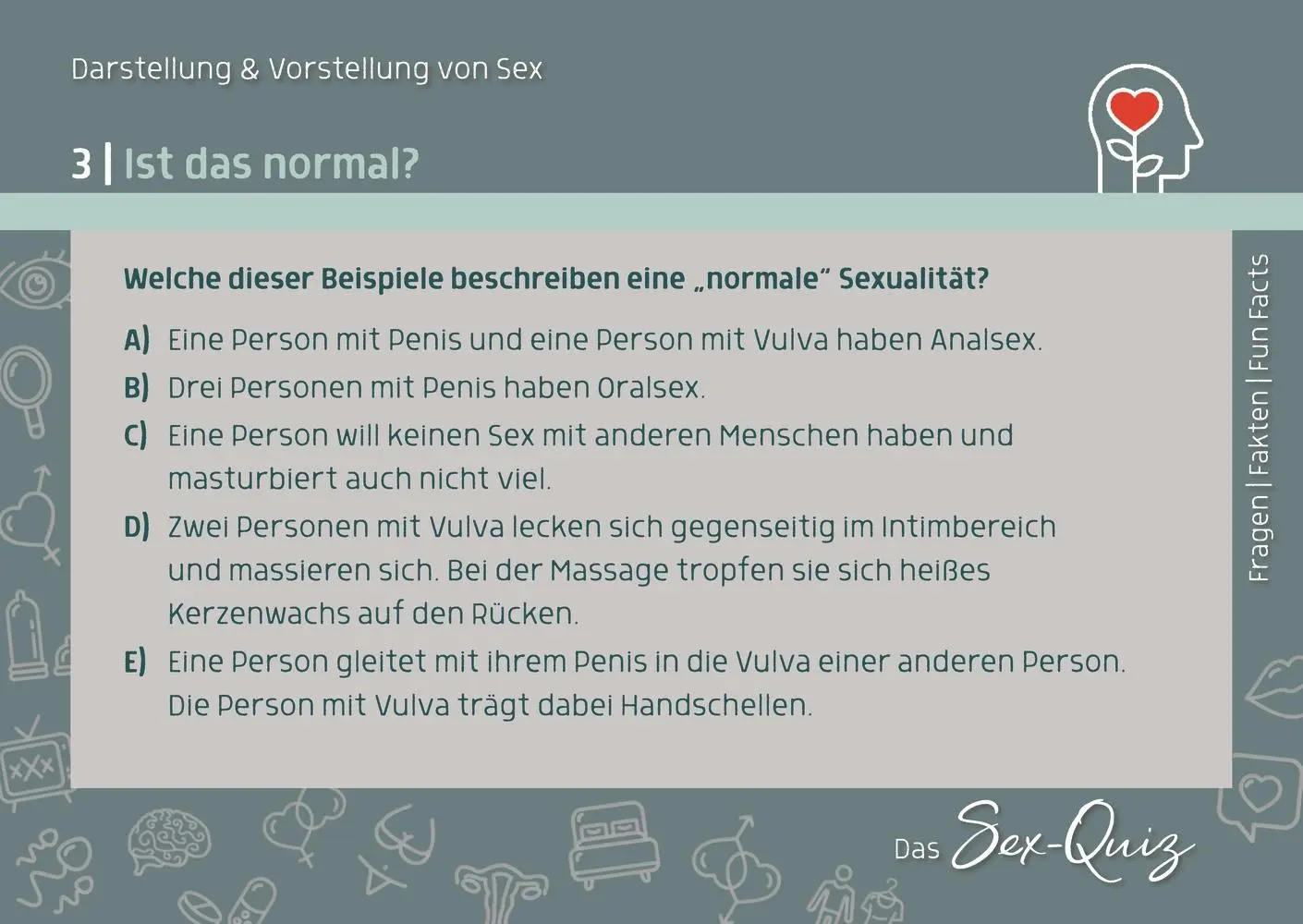 Bild: 9783834664181 | Das Sex-Quiz für Schule und Jugendarbeit | Kyra Weider (u. a.) | Box
