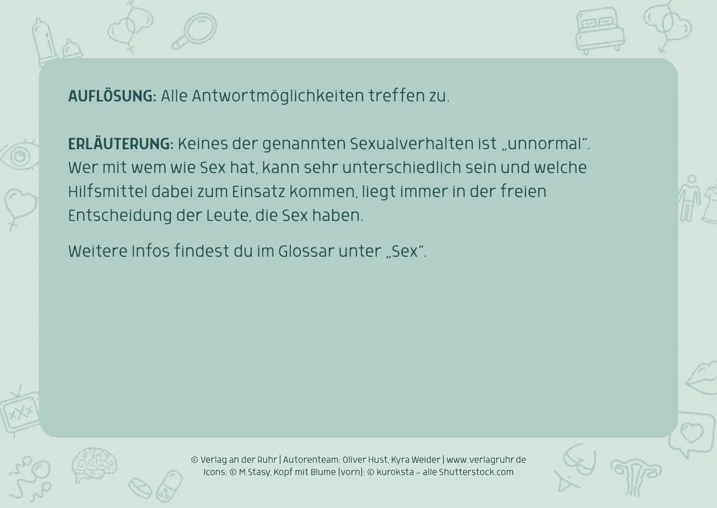 Bild: 9783834664181 | Das Sex-Quiz für Schule und Jugendarbeit | Kyra Weider (u. a.) | Box