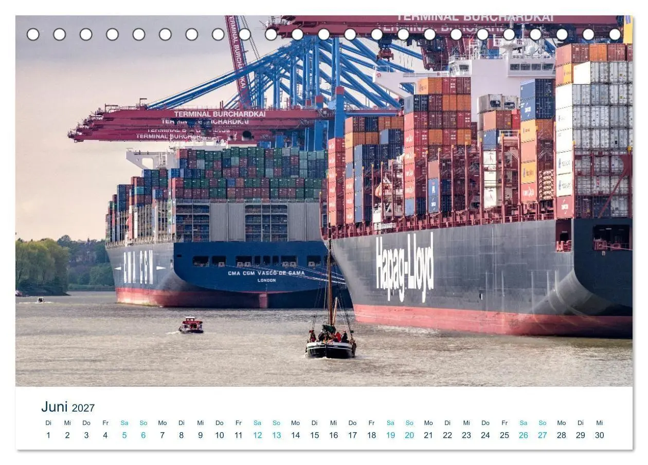 Bild: 9783569194281 | Schiffe gucken im Hamburger Hafen (Tischkalender 2027 DIN A5 quer),...