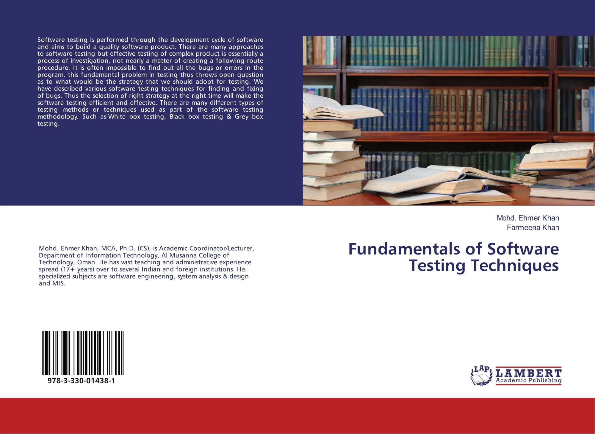 Cover: 9783330014381 | Fundamentals of Software Testing Techniques | Mohd. Ehmer Khan (u. a.)