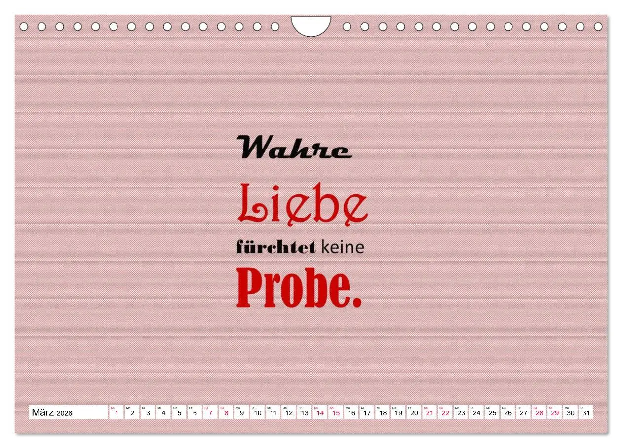 Bild: 9783457694381 | Zitate und Sprüche In Sachen LIEBE (Wandkalender 2026 DIN A4 quer),...