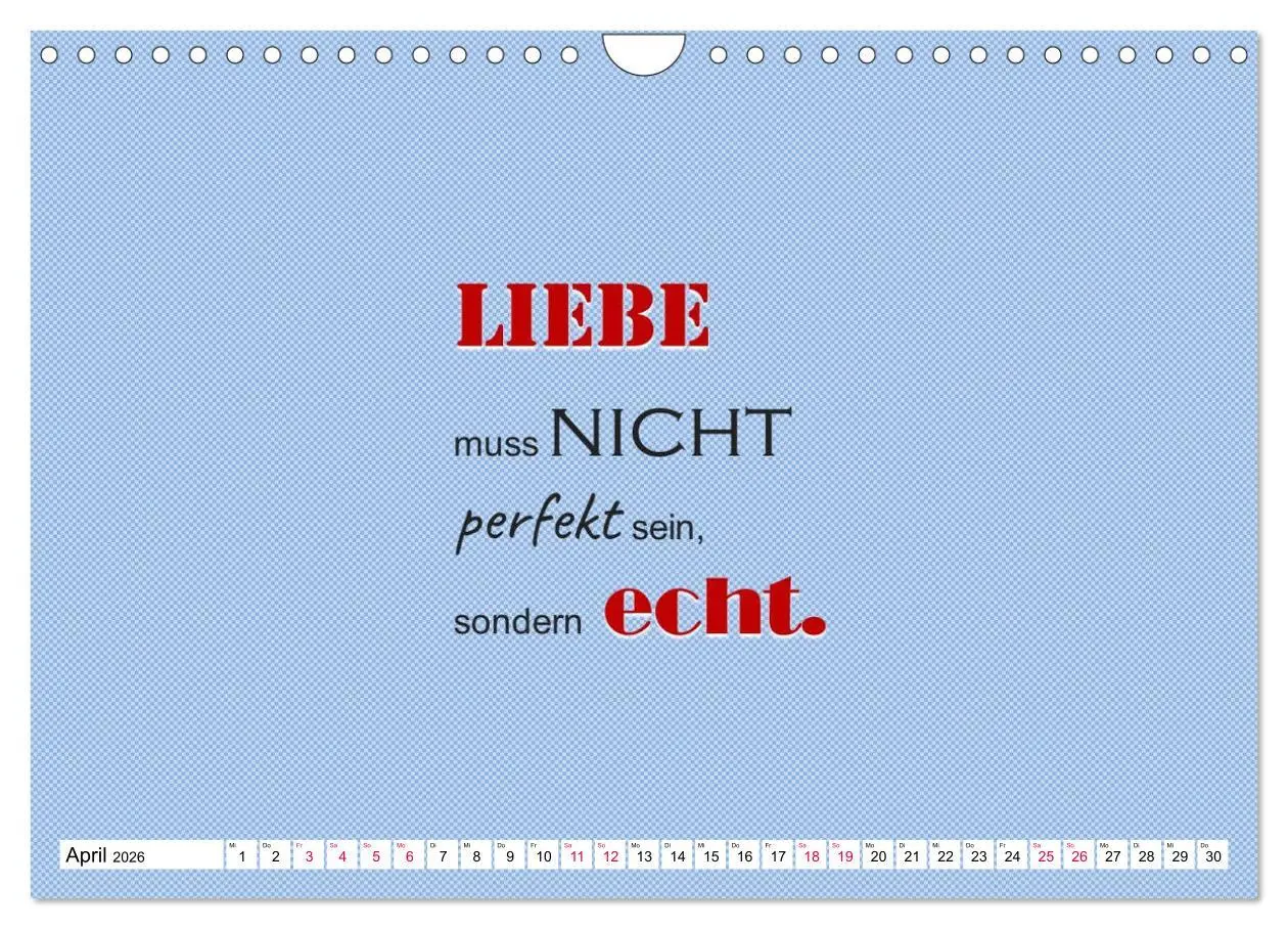 Bild: 9783457694381 | Zitate und Sprüche In Sachen LIEBE (Wandkalender 2026 DIN A4 quer),...