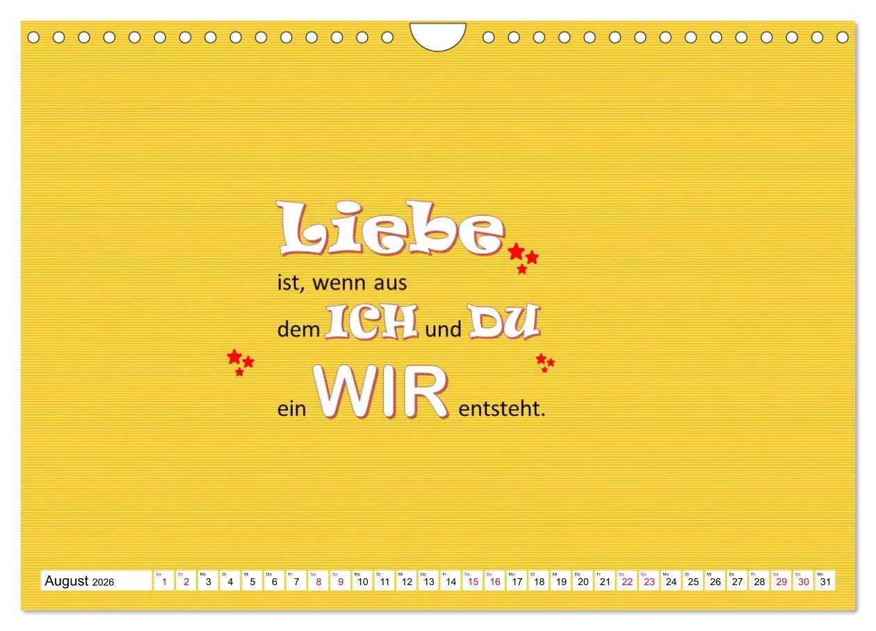 Bild: 9783457694381 | Zitate und Sprüche In Sachen LIEBE (Wandkalender 2026 DIN A4 quer),...