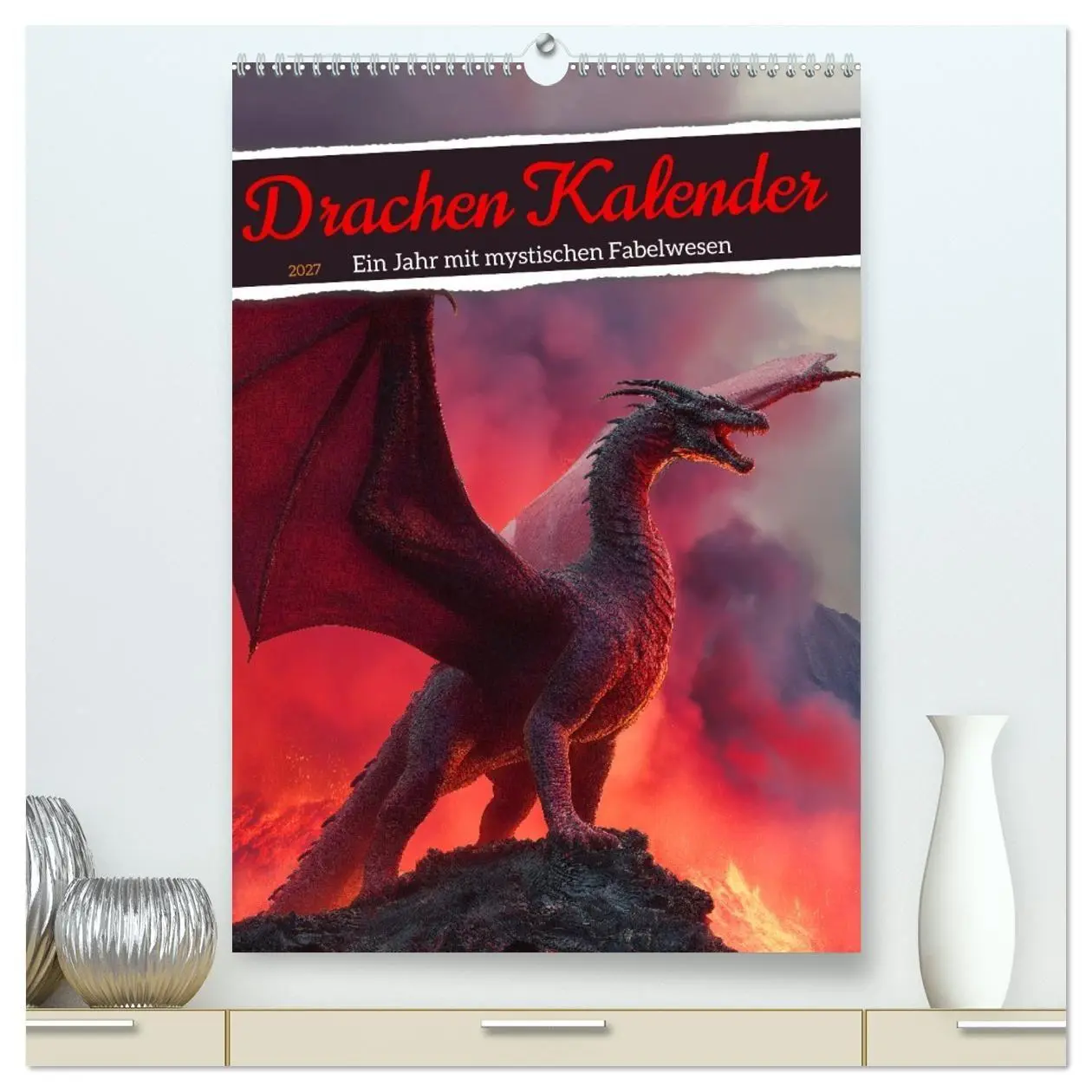Cover: 9783516854381 | Drachen Kalender - ein Jahr mit mystischen Fabelwesen (hochwertiger...