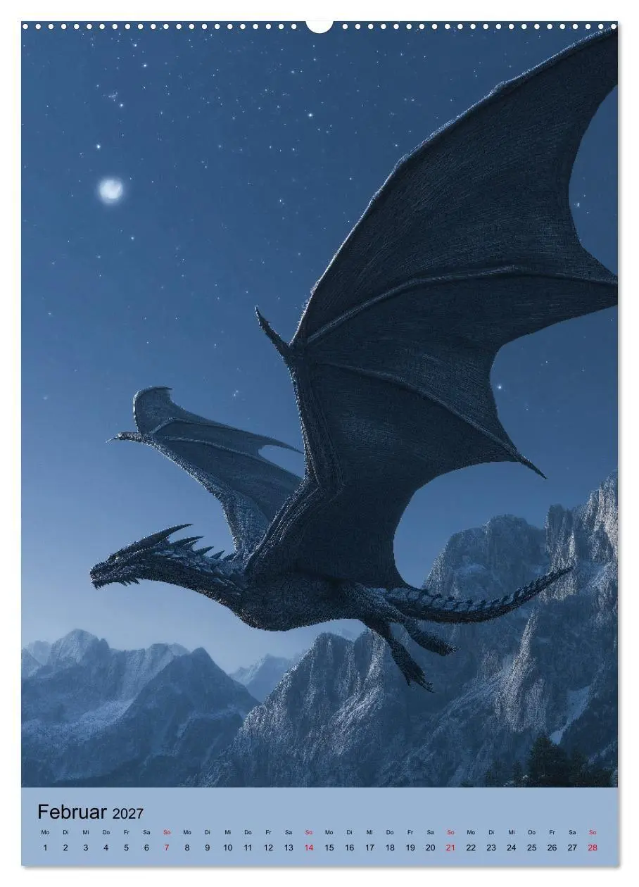 Bild: 9783516854381 | Drachen Kalender - ein Jahr mit mystischen Fabelwesen (hochwertiger...