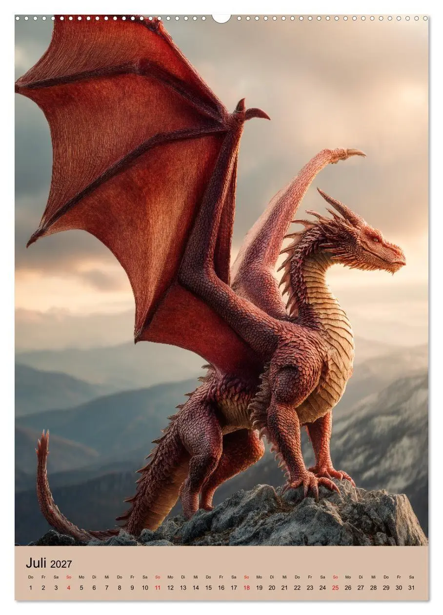Bild: 9783516854381 | Drachen Kalender - ein Jahr mit mystischen Fabelwesen (hochwertiger...