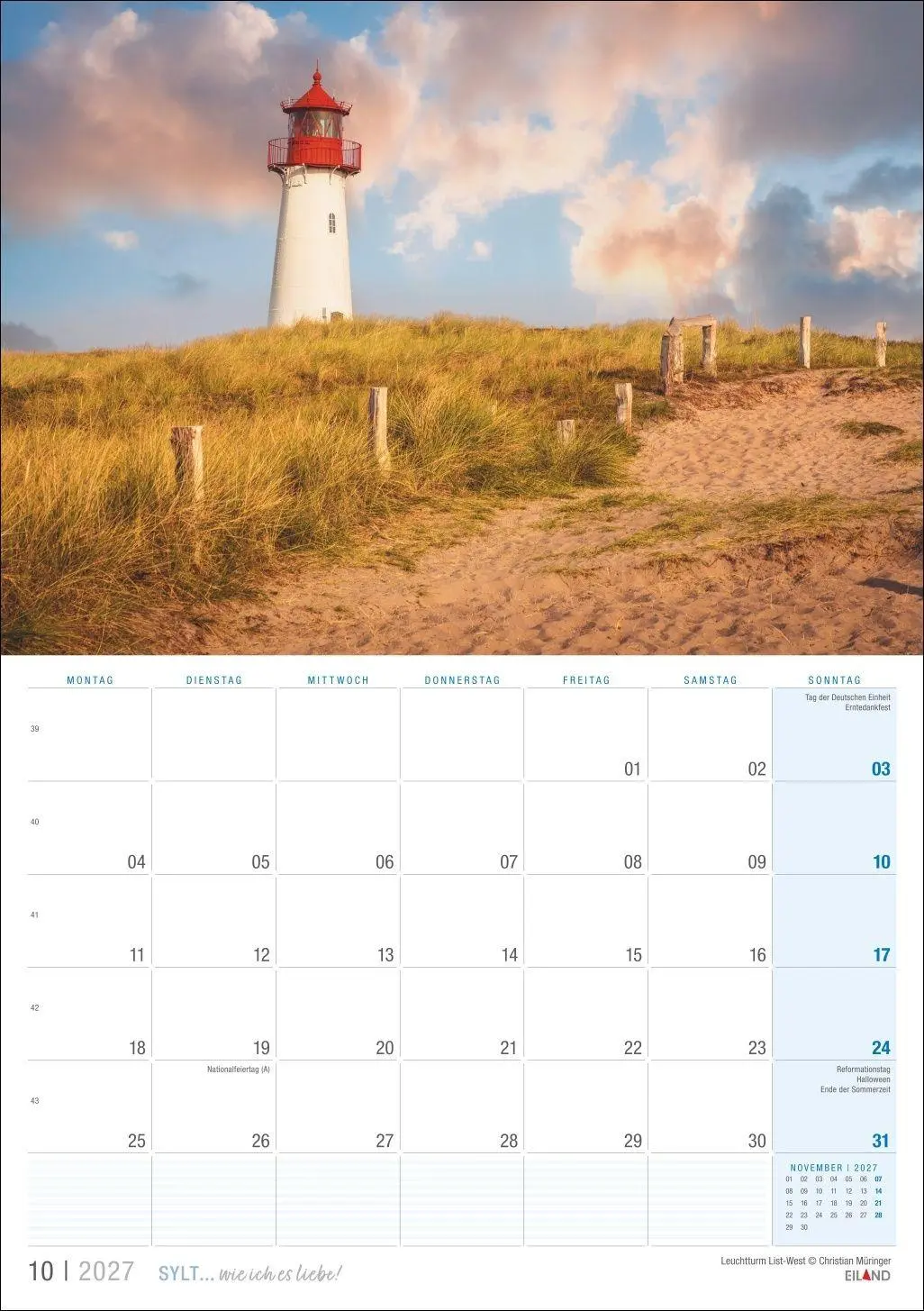 Bild: 9783964024381 | Sylt ... wie ich es liebe Kalender 2027 | Eiland | Kalender | 13 S.