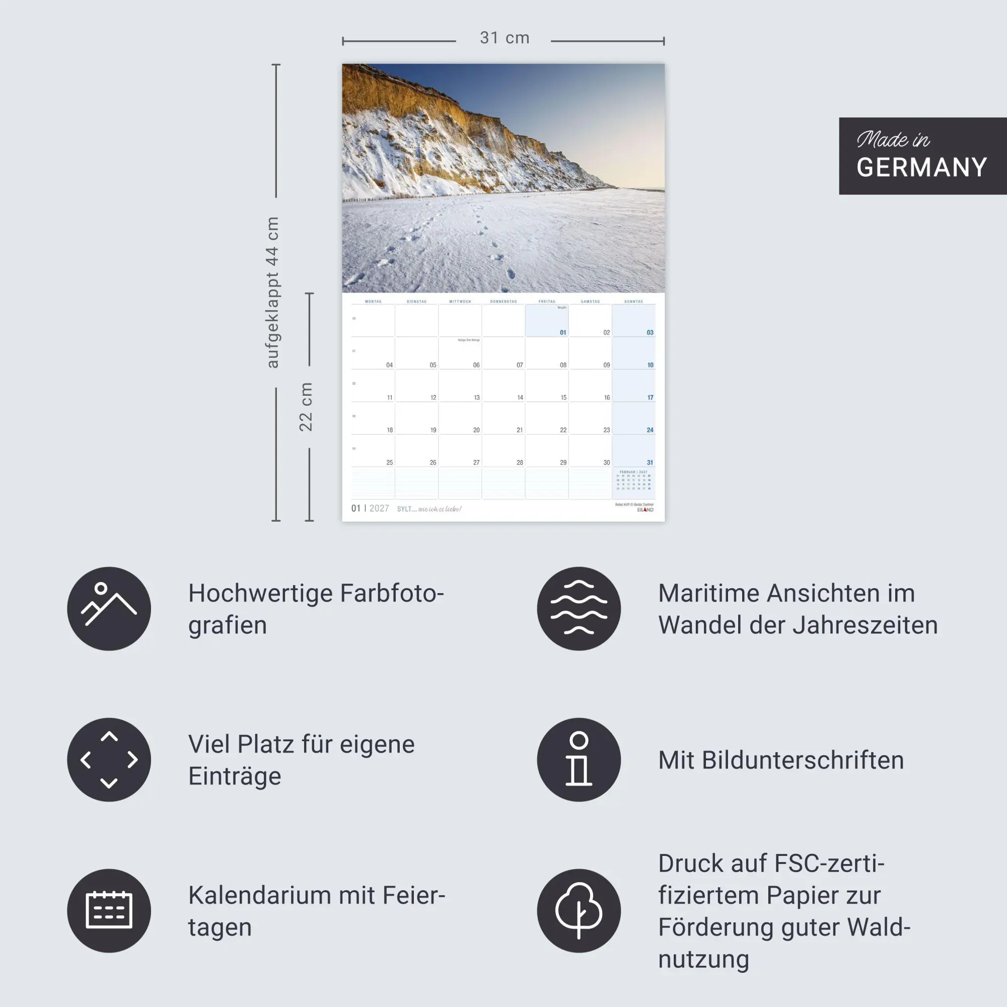 Bild: 9783964024381 | Sylt ... wie ich es liebe Kalender 2027 | Eiland | Kalender | 13 S.