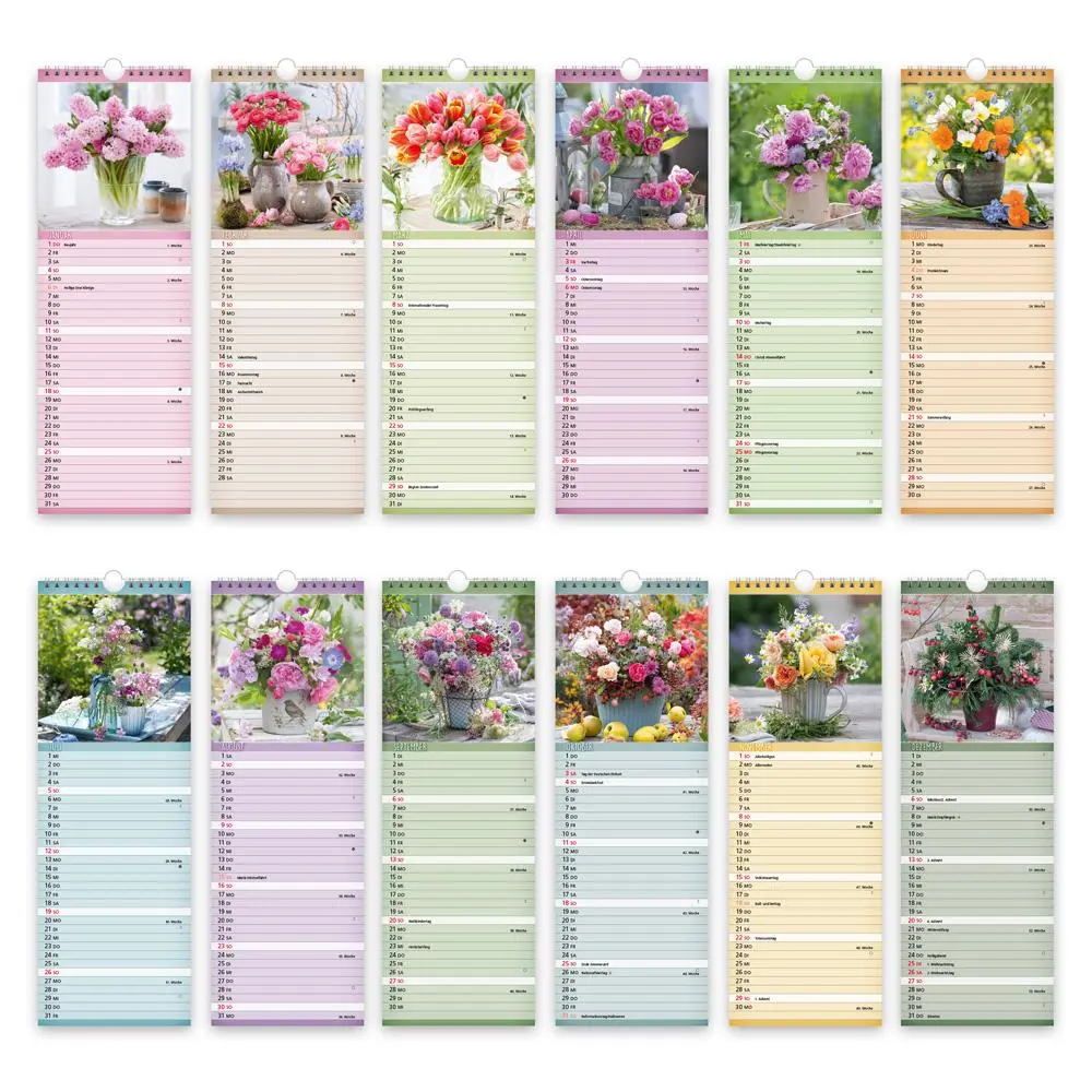Bild: 9783988024381 | Trötsch Streifenkalender Blumen 2026 Notizkalender | KG | Kalender