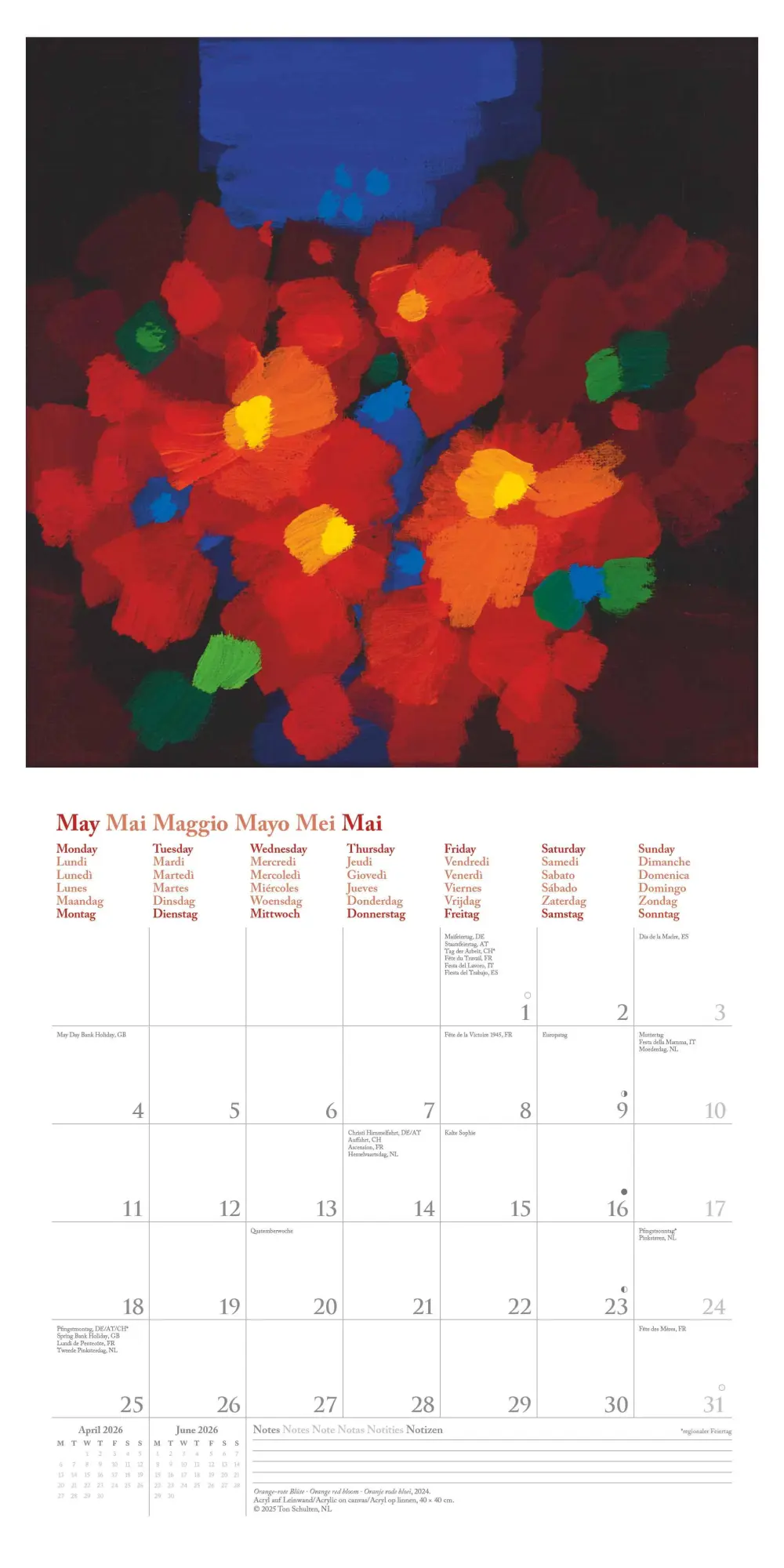 Bild: 4069095004481 | Ton Schulten 2026 - Wand-Kalender - Broschüren-Kalender - 30x30 -...