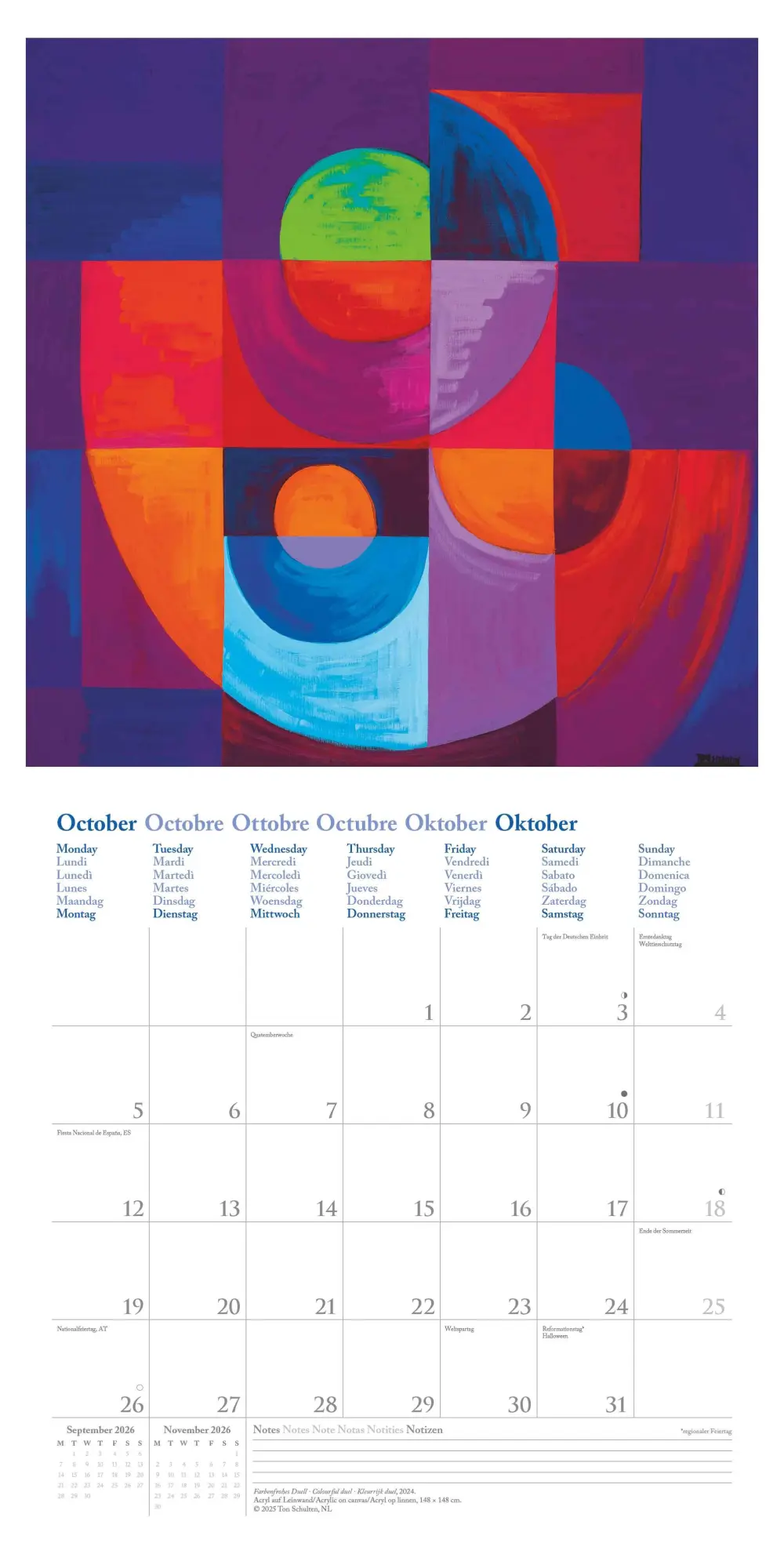 Bild: 4069095004481 | Ton Schulten 2026 - Wand-Kalender - Broschüren-Kalender - 30x30 -...