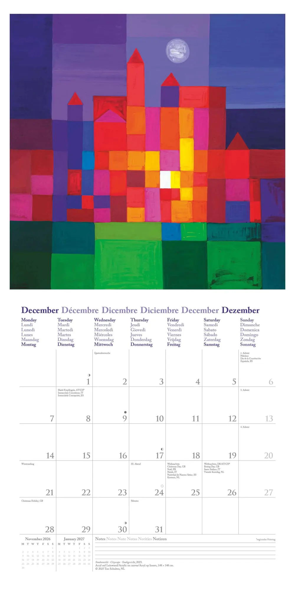 Bild: 4069095004481 | Ton Schulten 2026 - Wand-Kalender - Broschüren-Kalender - 30x30 -...