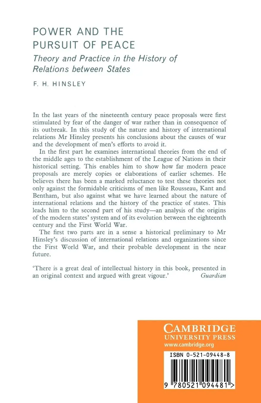 Rückseite: 9780521094481 | Power and the Pursuit of Peace | Francis Harry Hinsley (u. a.) | Buch