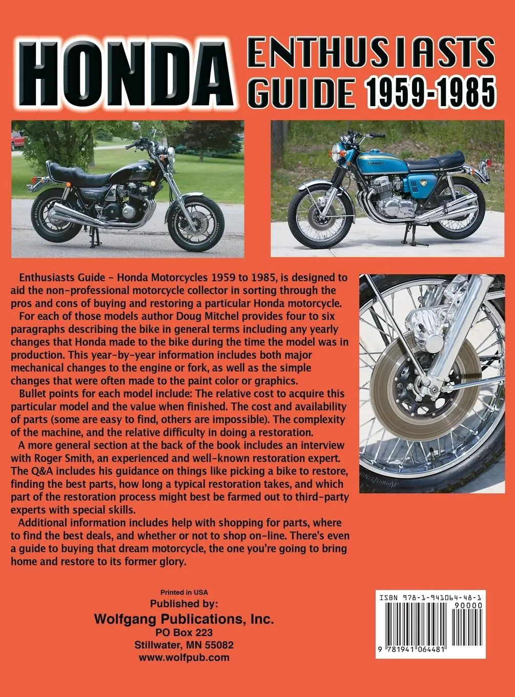 Rückseite: 9781941064481 | Honda Motorcycles 1959-1985 | Enthusiasts Guide | Doug Mitchel | Buch