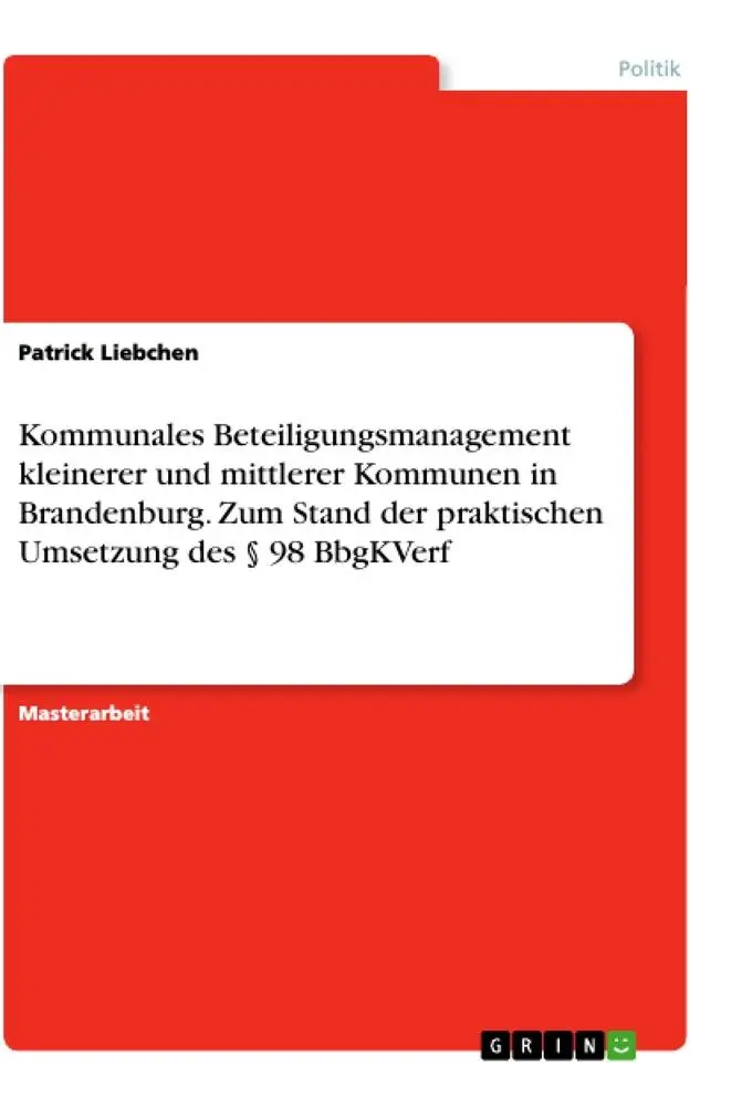 Cover: 9783346324481 | Kommunales Beteiligungsmanagement kleinerer und mittlerer Kommunen...