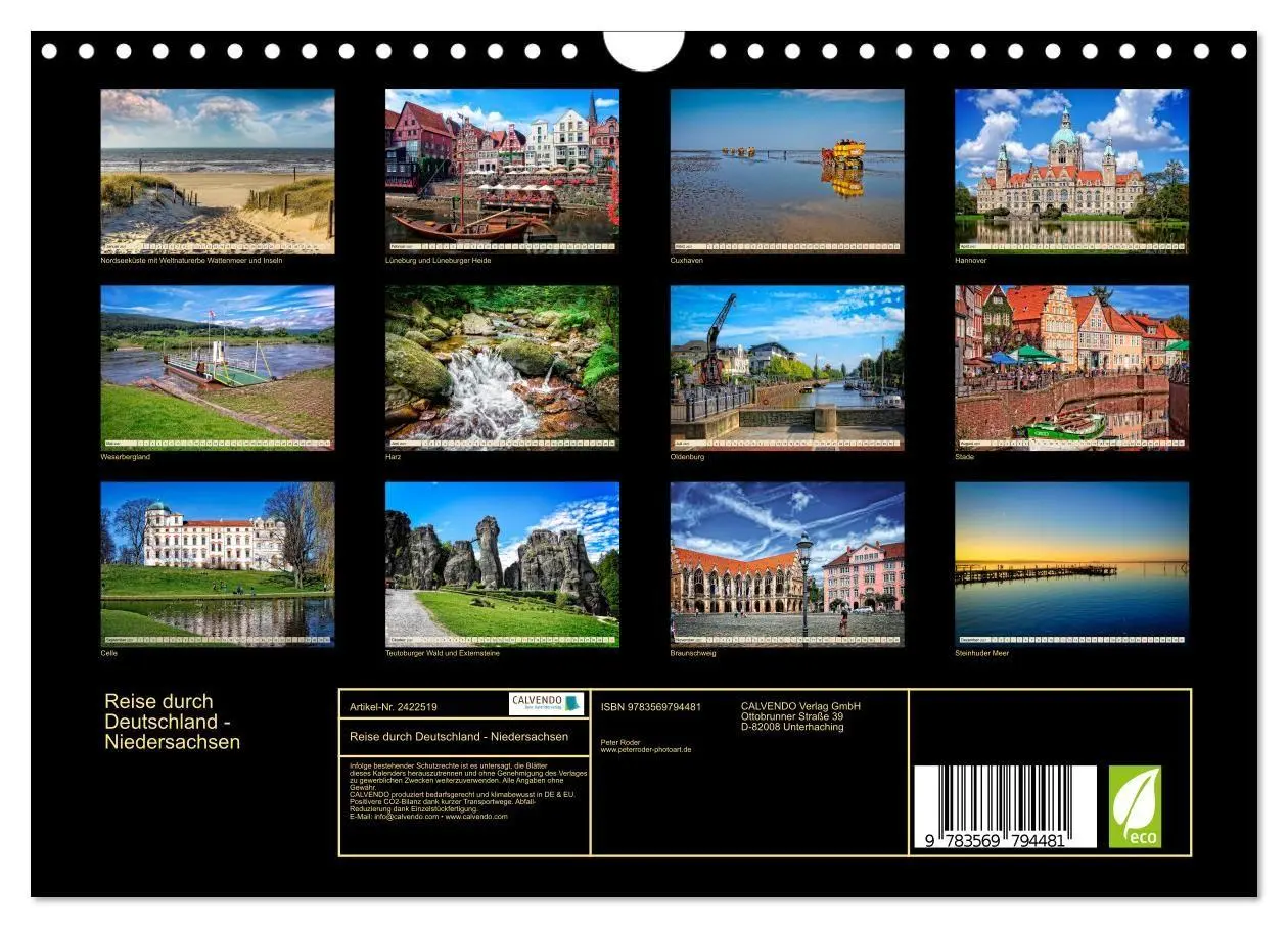Bild: 9783569794481 | Reise durch Deutschland - Niedersachsen (Wandkalender 2027 DIN A4...