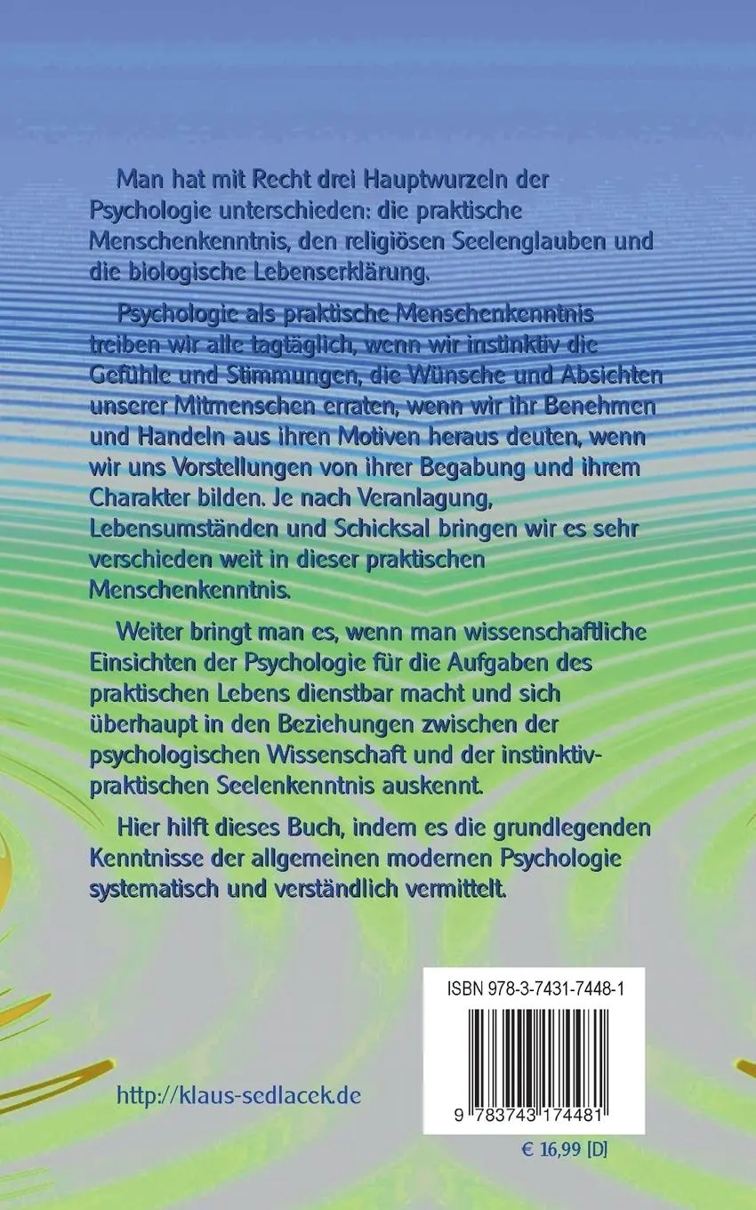 Rückseite: 9783743174481 | Allgemeine moderne Psychologie | August Messer | Taschenbuch | 332 S.