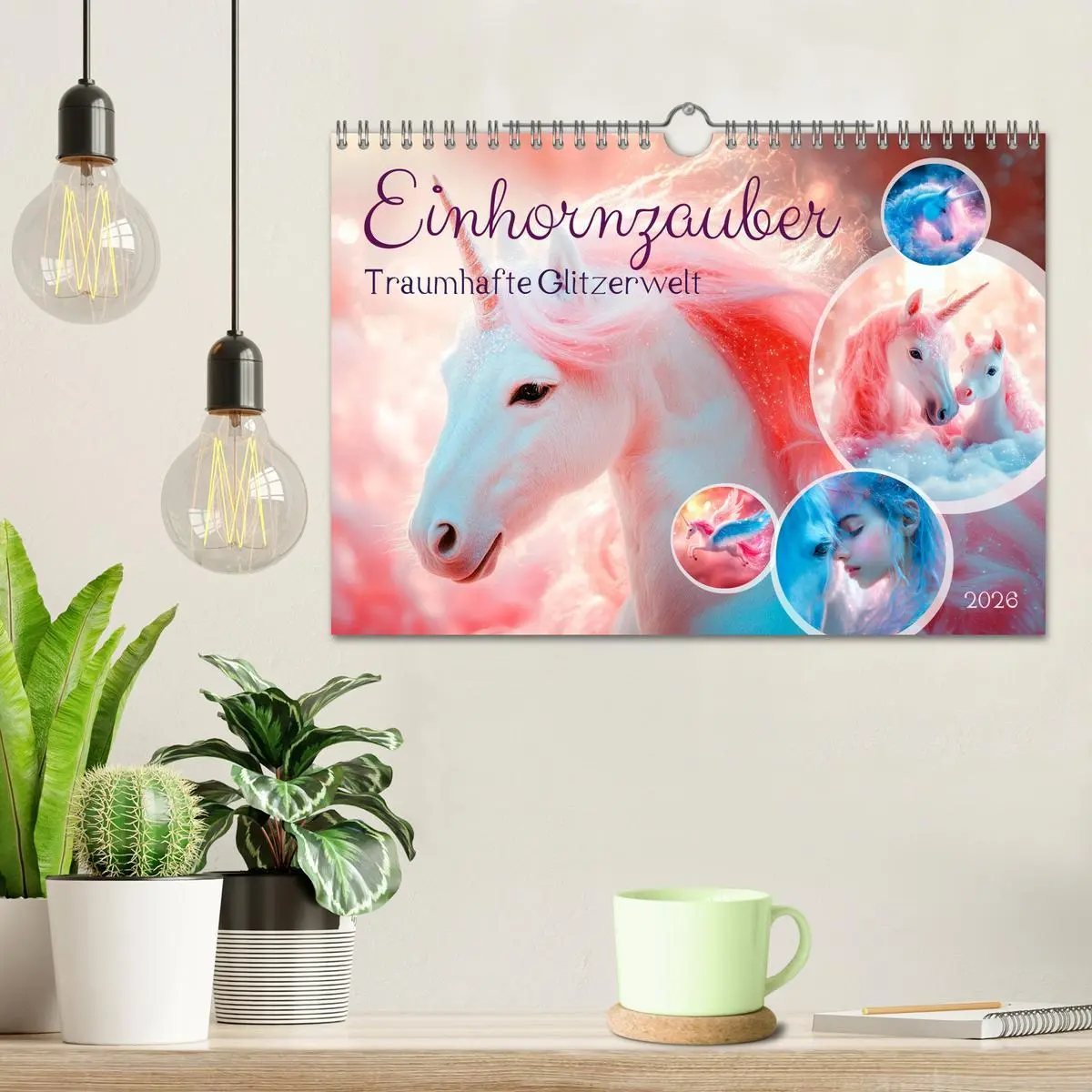 Bild: 9783516214581 | EINHORNZAUBER Traumhafte Glitzerwelt (Wandkalender 2026 DIN A4...