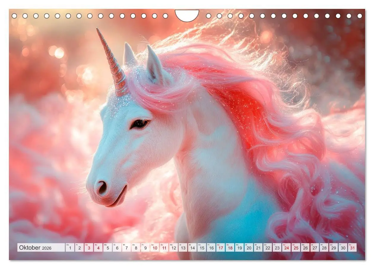 Bild: 9783516214581 | EINHORNZAUBER Traumhafte Glitzerwelt (Wandkalender 2026 DIN A4...