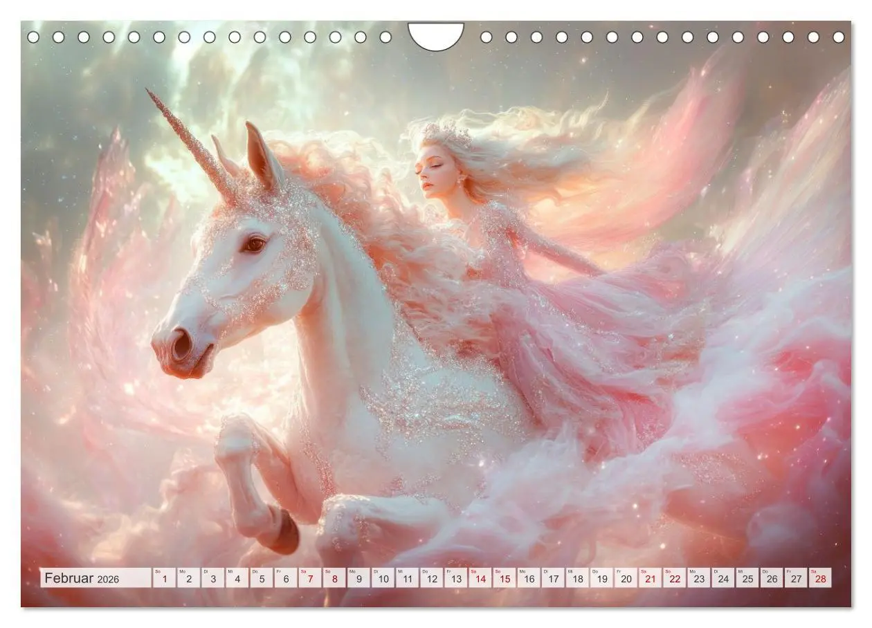 Bild: 9783516214581 | EINHORNZAUBER Traumhafte Glitzerwelt (Wandkalender 2026 DIN A4...