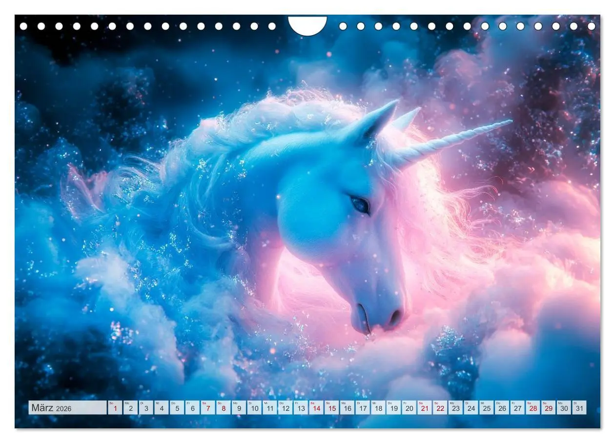 Bild: 9783516214581 | EINHORNZAUBER Traumhafte Glitzerwelt (Wandkalender 2026 DIN A4...