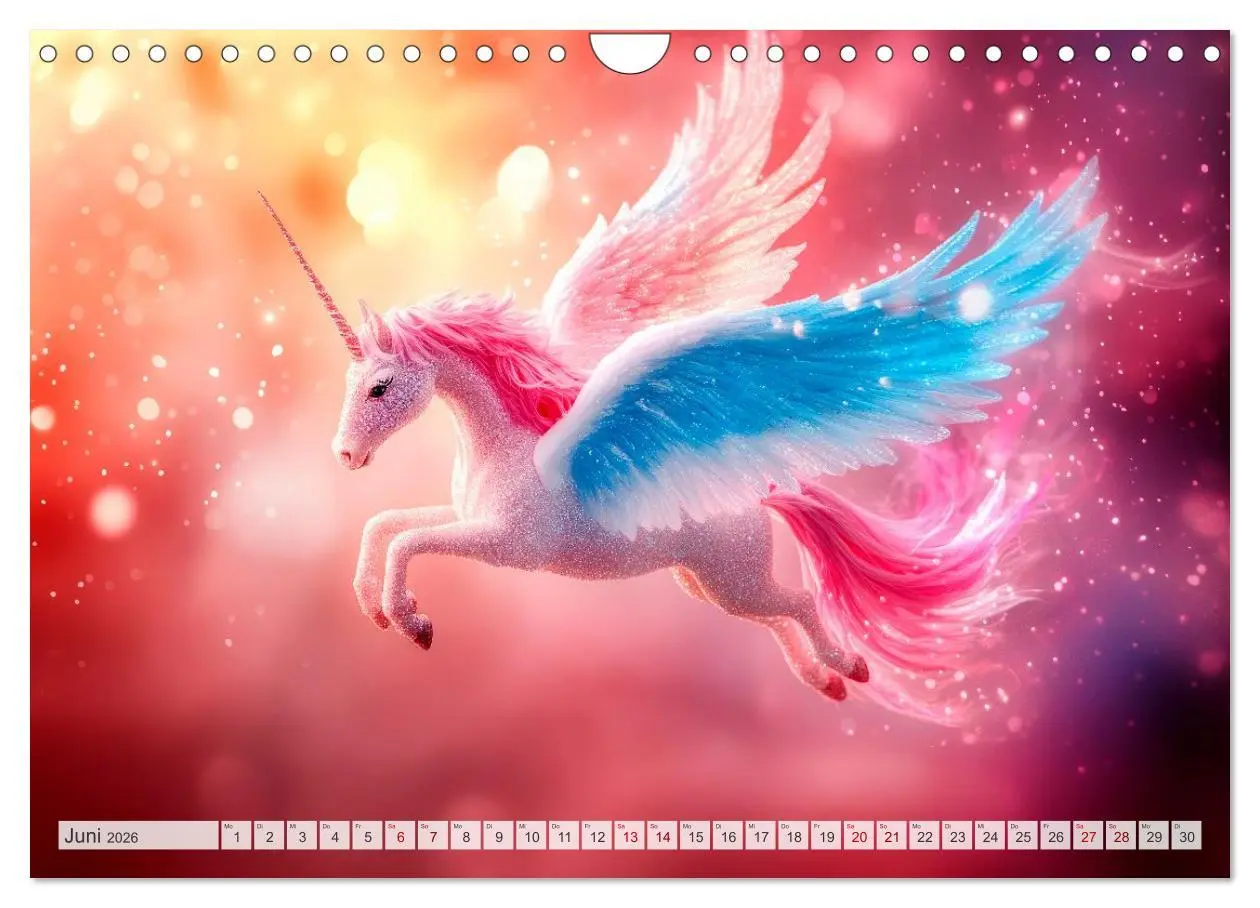 Bild: 9783516214581 | EINHORNZAUBER Traumhafte Glitzerwelt (Wandkalender 2026 DIN A4...