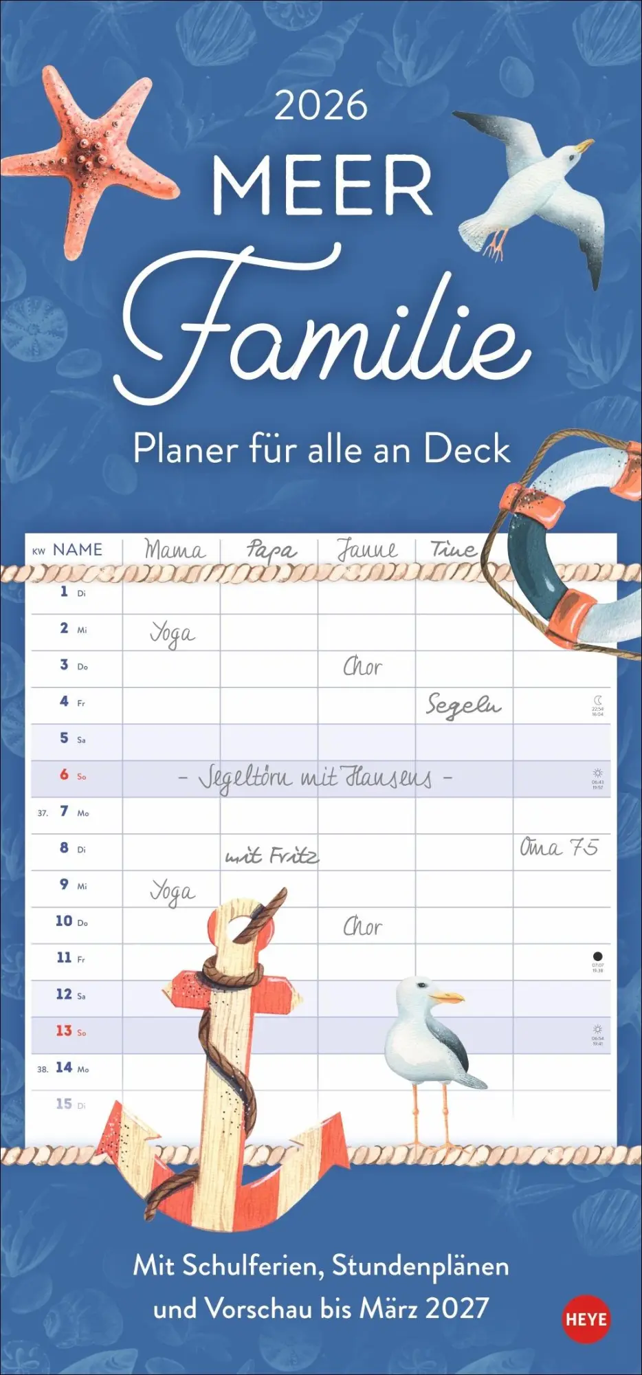 Cover: 9783756414581 | Meer Familie Familienplaner 2026 - Planer für alle an Deck | Kalender