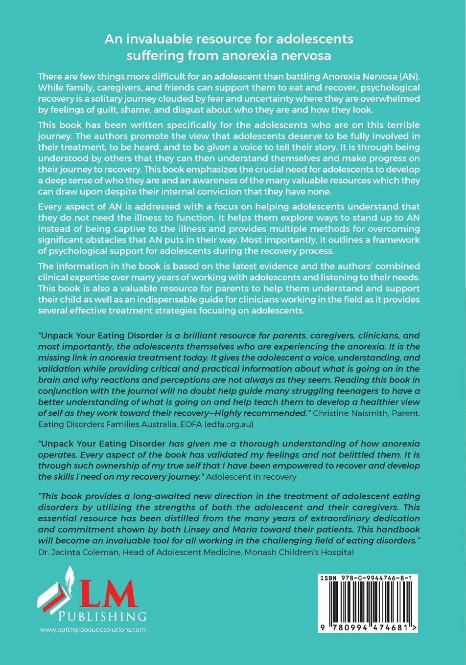 Rückseite: 9780994474681 | Unpack Your Eating Disorder | Maria Ganci (u. a.) | Taschenbuch | 2019