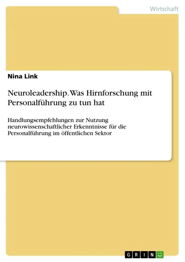 Cover: 9783346614681 | Neuroleadership. Was Hirnforschung mit Personalführung zu tun hat