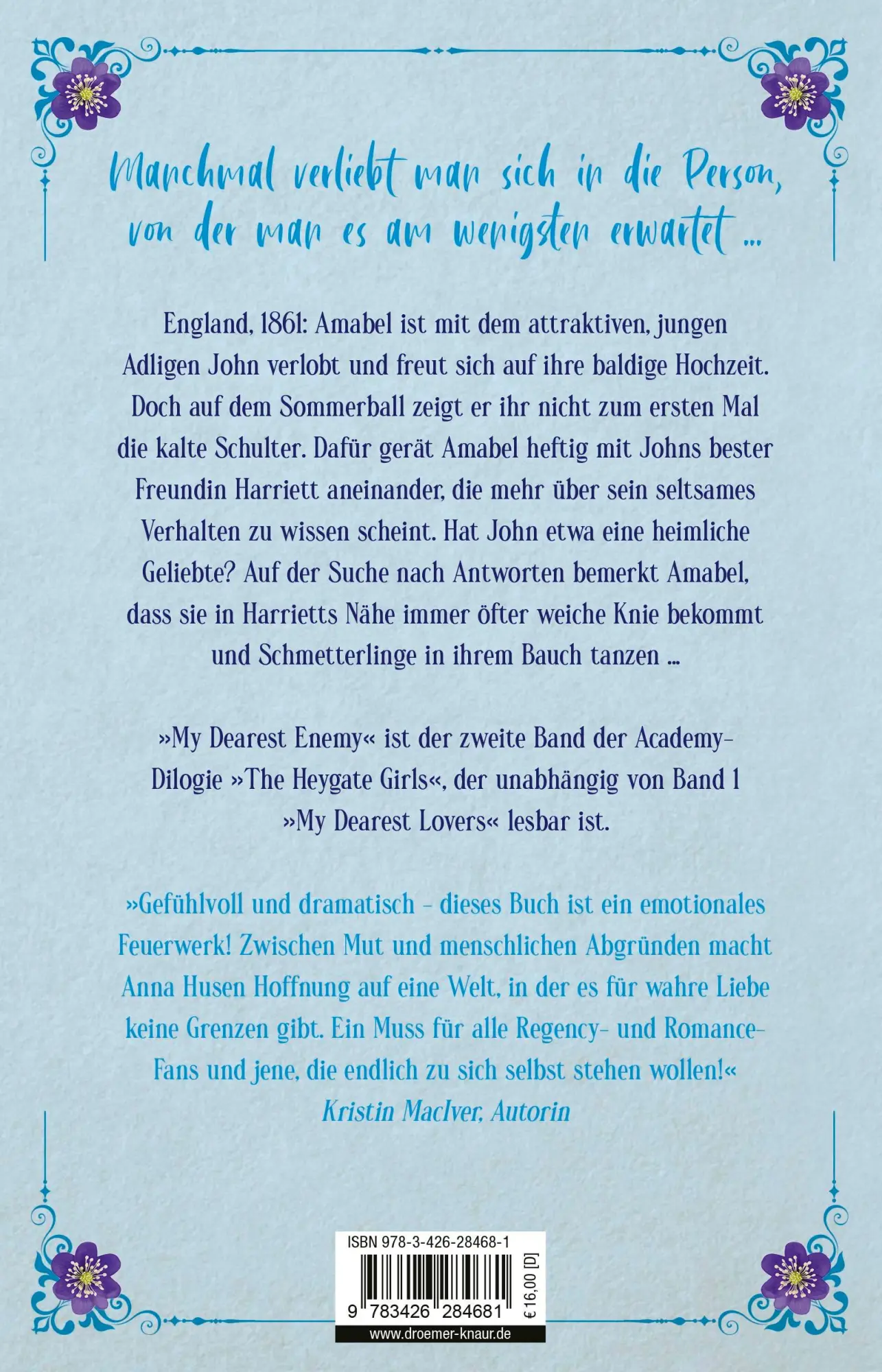 Rückseite: 9783426284681 | My Dearest Enemy. The Heygate Girls | Anna Husen | Taschenbuch | 2025