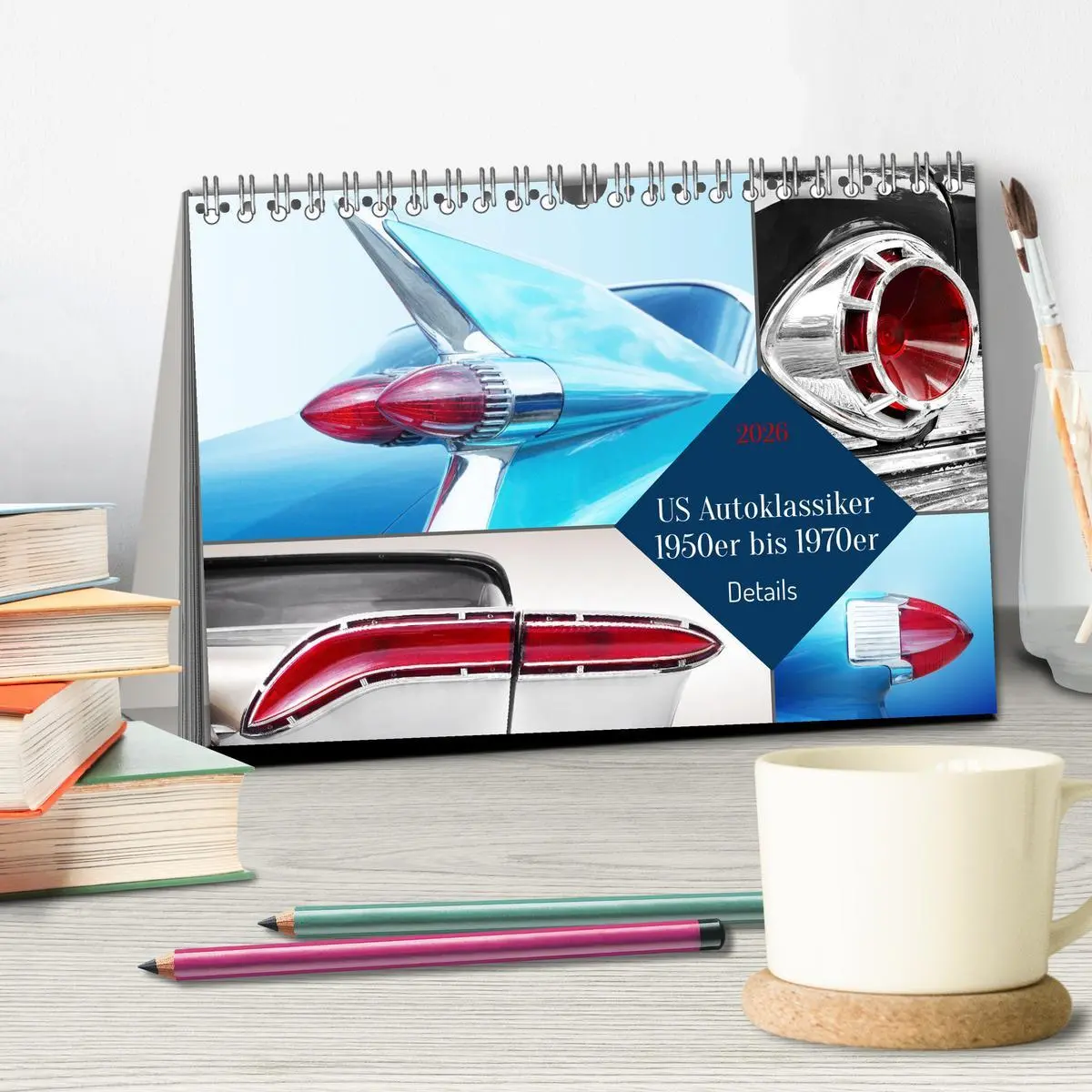 Bild: 9783457594681 | US Autoklassiker 1950er bis 1970er Details (Tischkalender 2026 DIN...