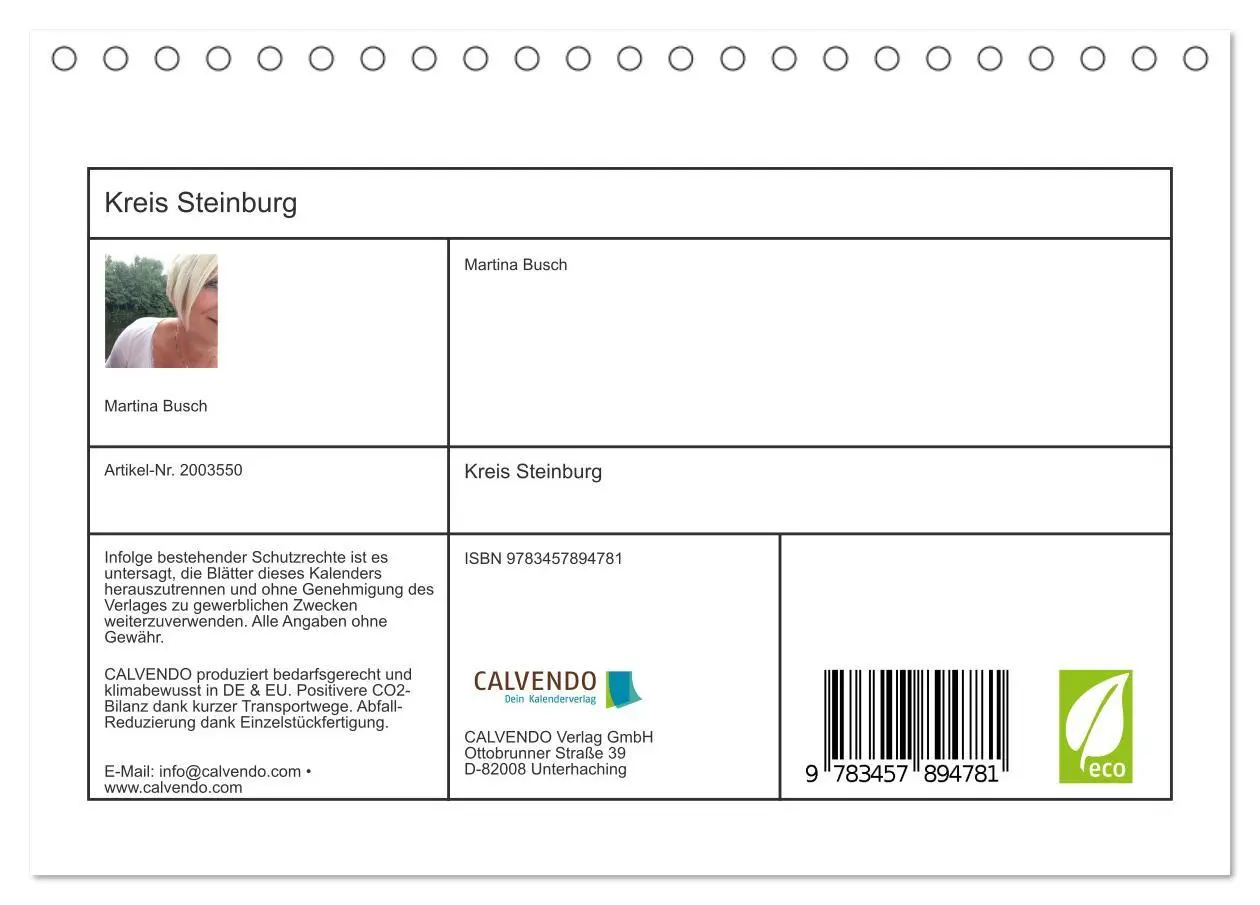 Bild: 9783457894781 | Kreis Steinburg (Tischkalender 2026 DIN A5 quer), CALVENDO...
