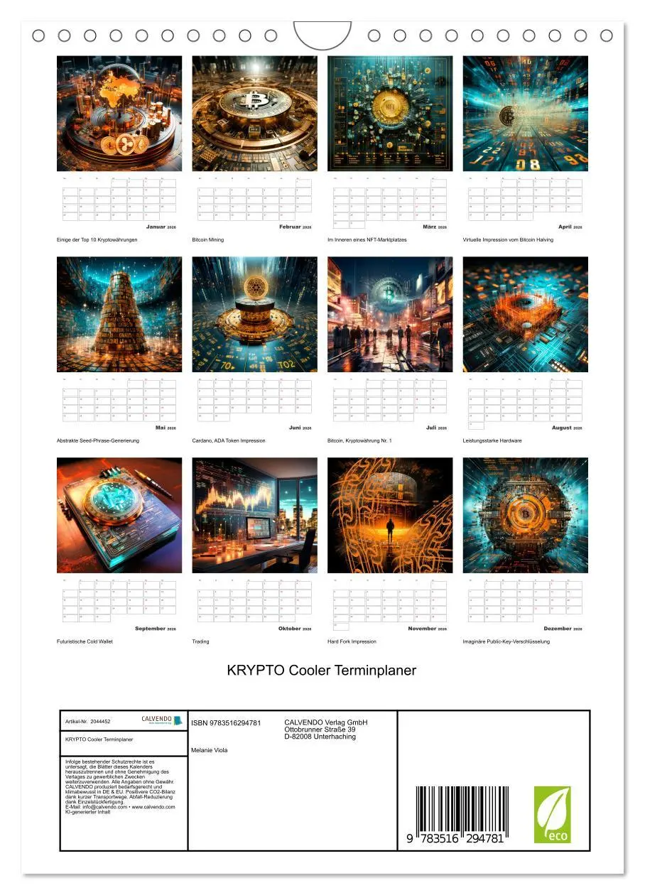 Bild: 9783516294781 | KRYPTO Cooler Terminplaner (Wandkalender 2026 DIN A4 hoch),...