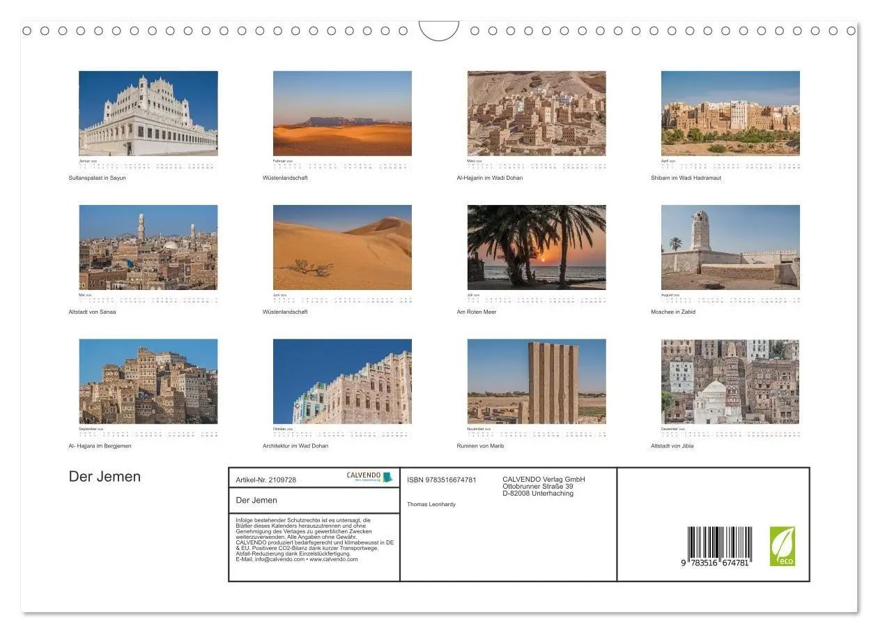 Bild: 9783516674781 | Der Jemen (Wandkalender 2026 DIN A3 quer), CALVENDO Monatskalender