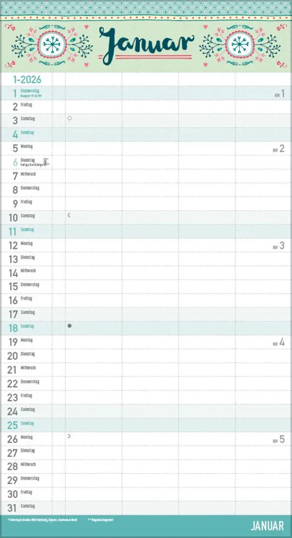 Bild: 9783731884781 | Familienplaner Vintage Zetteltasche 2026 | Verlag Korsch | Kalender