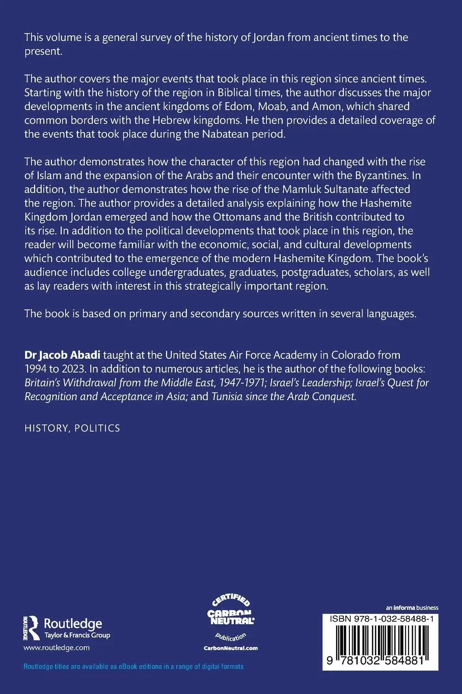 Rückseite: 9781032584881 | Between Arabia and the Holy Land | Jordan throughout the Ages | Abadi