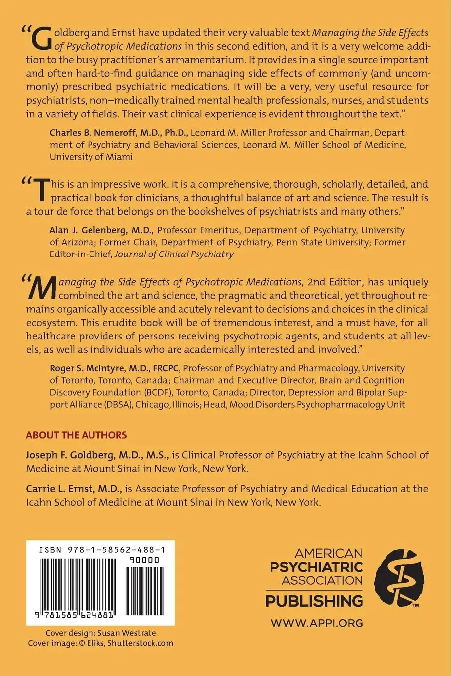 Rückseite: 9781585624881 | Managing the Side Effects of Psychotropic Medications | Ernst (u. a.)