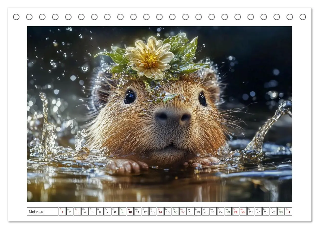 Bild: 9783457644881 | Capybara Zeit (Tischkalender 2026 DIN A5 quer), CALVENDO...