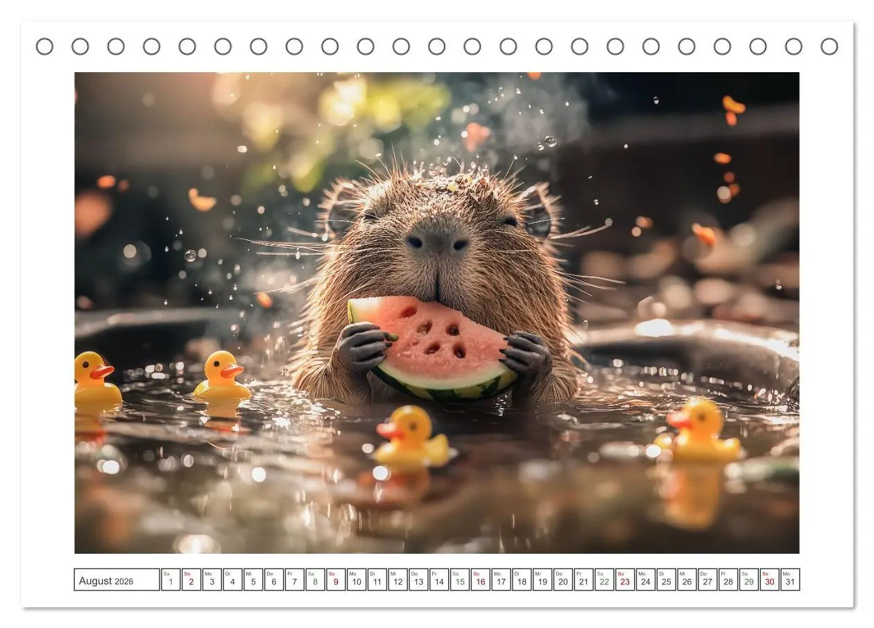 Bild: 9783457644881 | Capybara Zeit (Tischkalender 2026 DIN A5 quer), CALVENDO...