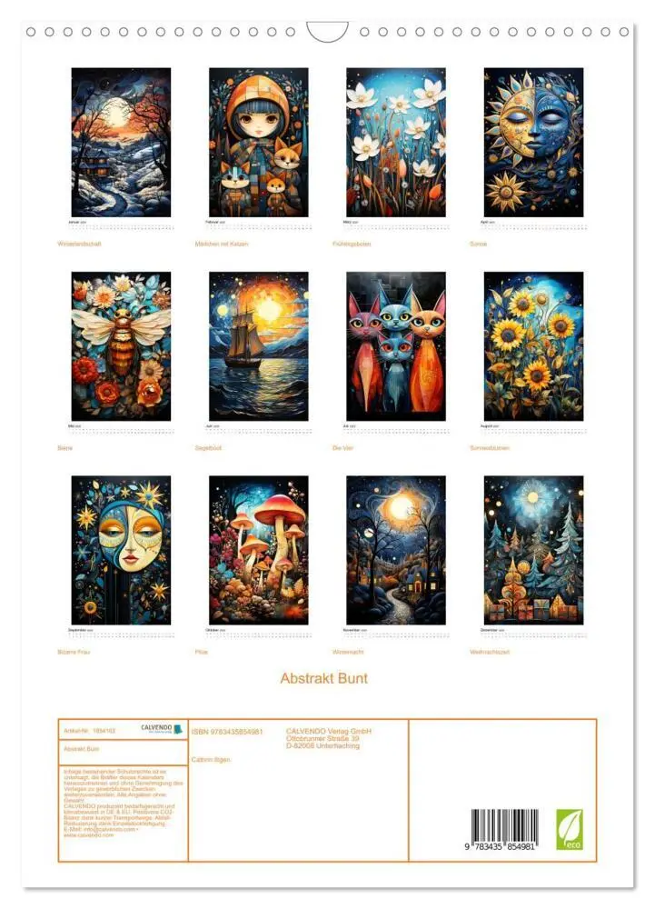 Bild: 9783435854981 | Abstrakt Bunt (Wandkalender 2025 DIN A3 hoch), CALVENDO Monatskalender